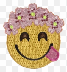 Real Emoji Cute Happy Flower Emotions - Patches Transparent