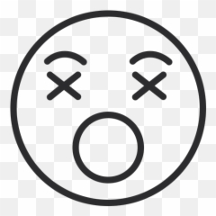 Dizzy Face Emoji Icon Of Line Style - Circle,Woozy Face Emoji