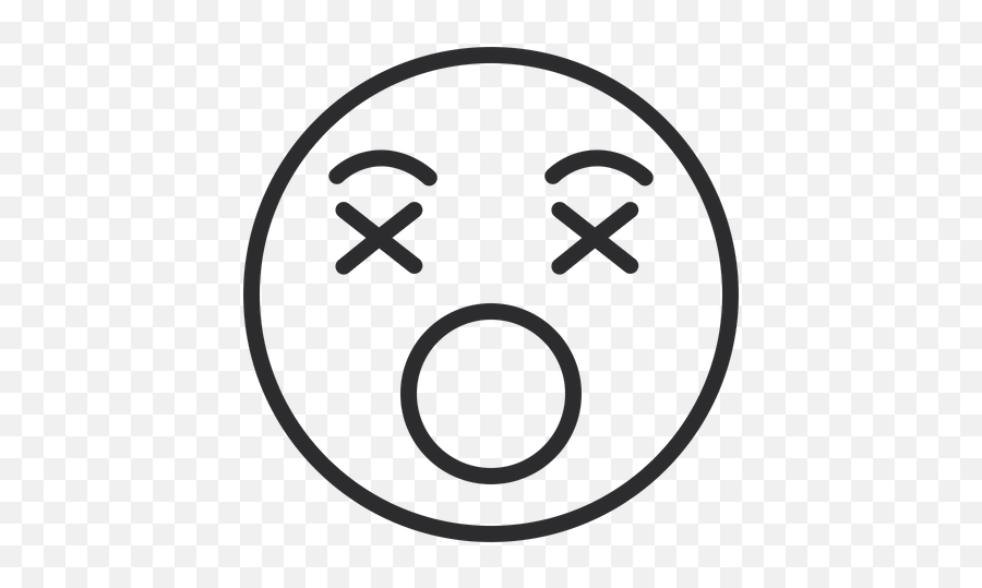 Dizzy Face Emoji Icon Of Line Style - Circle,Woozy Face Emoji