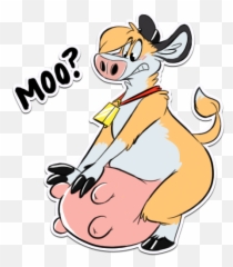 Cow Sticker Weasyl - Cartoon Emoji,Cowbell Emoji