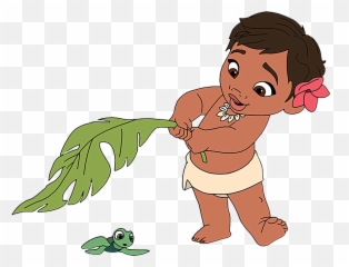 Disney Moana Png Cartoon 30 - Baby Moana With Turtle Emoji,Moana Emoji
