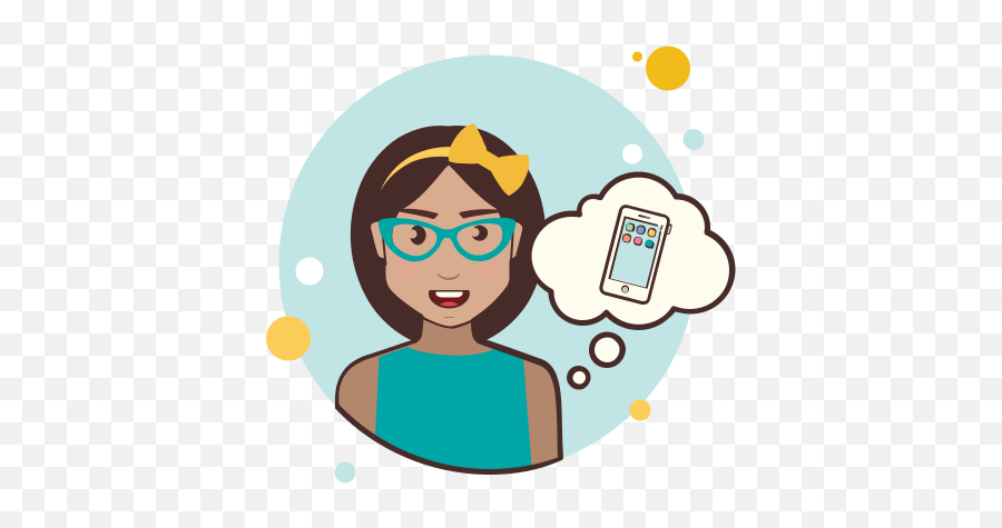 Girl With Smartphone Icon - Free Download Png And Vector Vector Thinking Png Icon Emoji,Iphone Emoji Girl