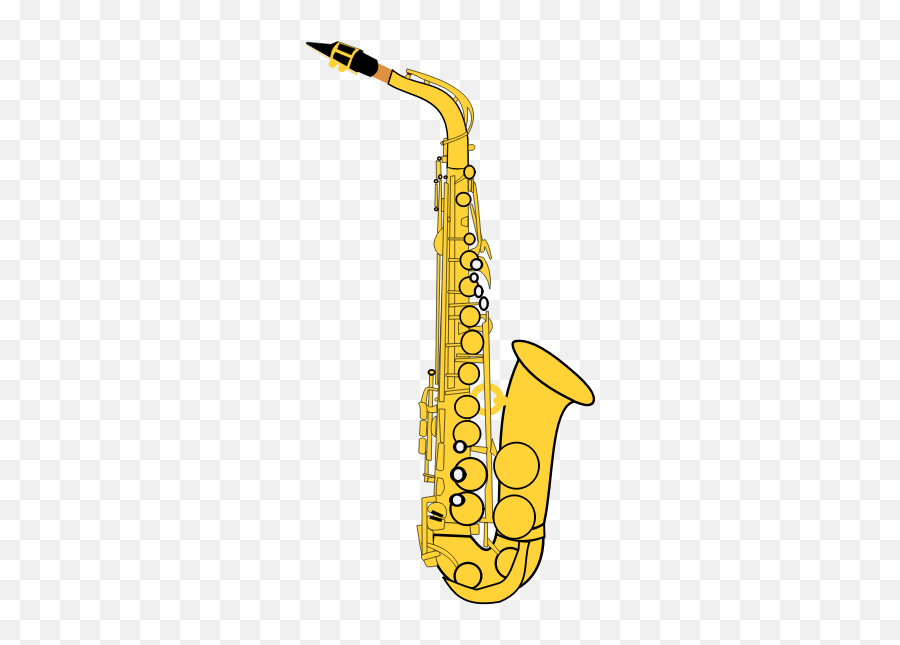 Gold Saxophone Vector Illustration - Saxophone Clipart Emoji,Wind Blowing Emoji