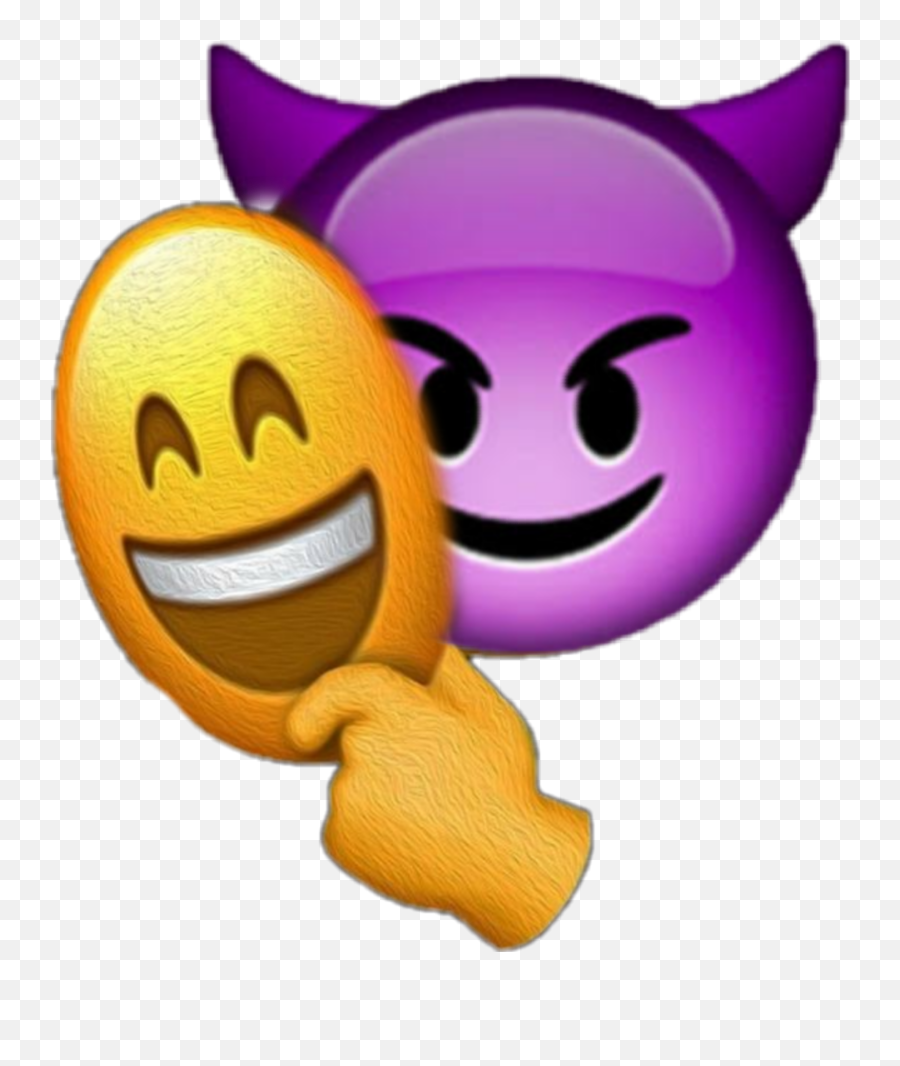 Trending Diablo Stickers - Outside Smile Inside Sad Emoji,Emoji Diablito