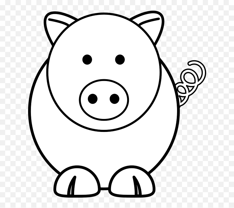Pig Sow Piglet - Cartoon Pig Black And White Emoji,Thank God Emoji
