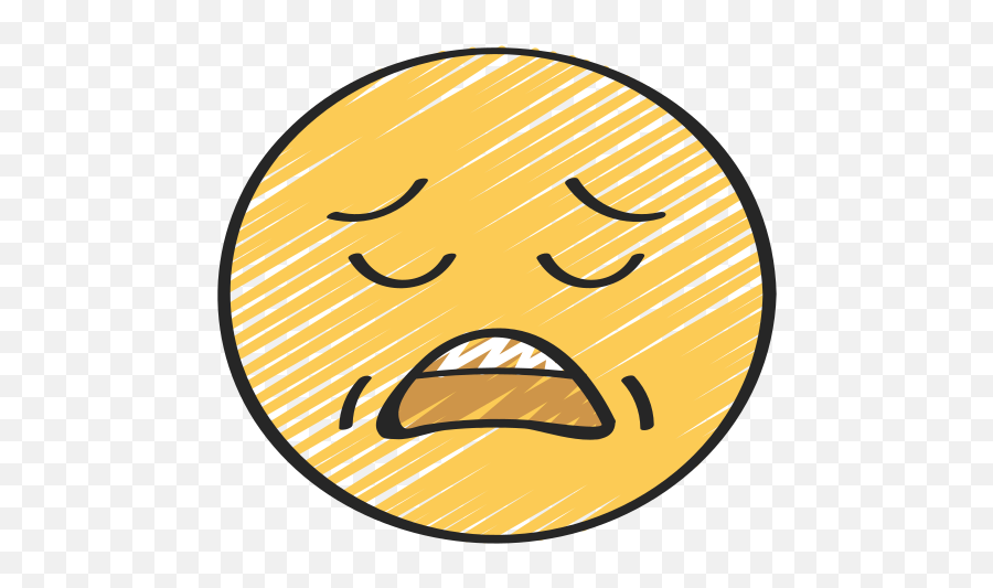 Tired - Circle Emoji,Tired Emoticon