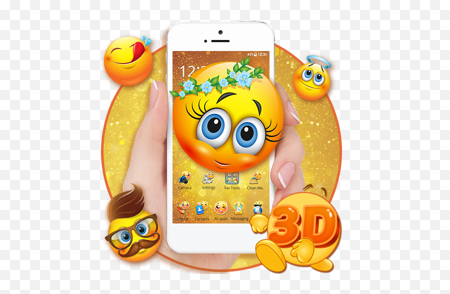 Download 3d Glitter Emoji Theme For Android Myket - Cartoon,Clean Emoji