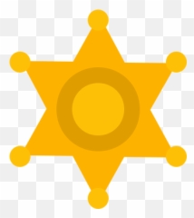 Sheriff Icon - Badge Clipart Black And White Emoji