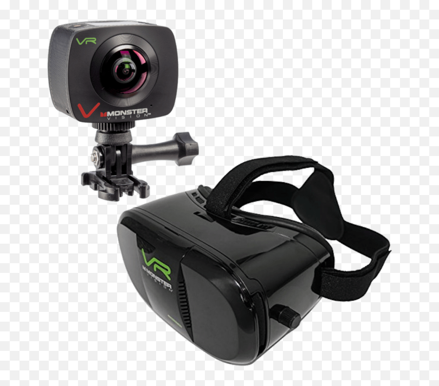 Monster Vision 360 Camera With Vr Headset - Monster Vision Vr Emoji,Camera Emoji With Flash