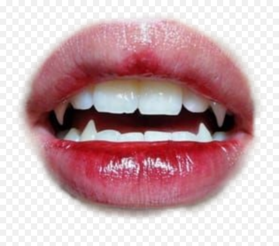 Lips Vampire Teeth Sticker - Aesthetic Images Of Stefan Salvatore Emoji,Vampire Teeth Emoji