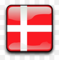 Denmark Flag Inside Glossy Label - Emoji