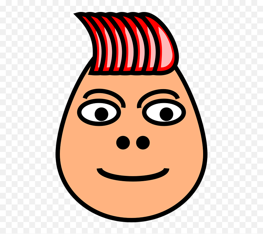 Free Punk Man Vectors - Egg With Red Hair Emoji,Emo Emoticon