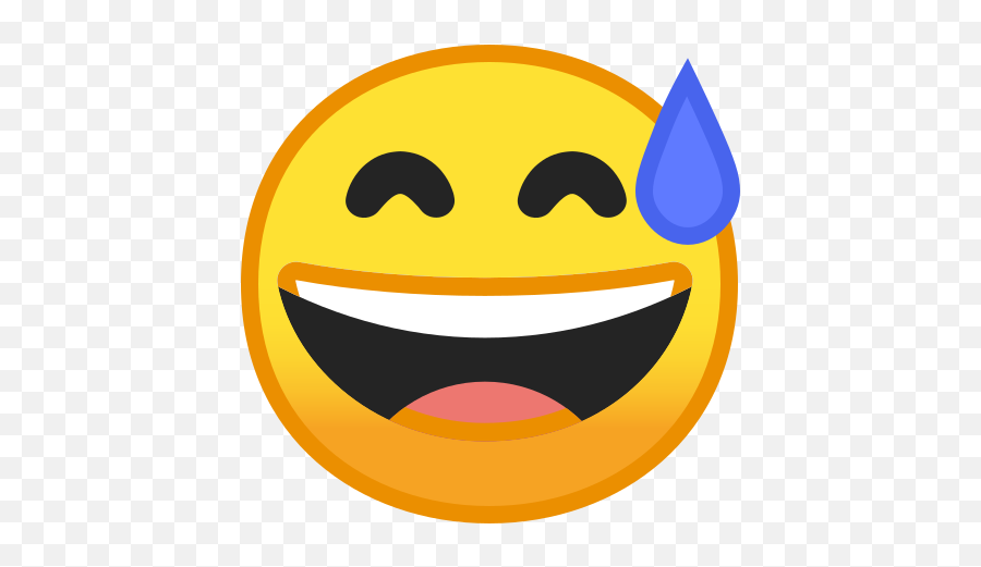 Grinning Face With Sweat Emoji - Stuck My Cock In The Macaroni Salad,Sweat Emoji