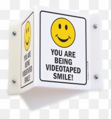 Being Videotaped Smile Sign - You Are On Camera Signs Emoji