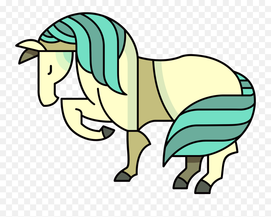 Stylized Cartoon Horse Vector Clipart - Horse Clipart Vector Emoji,Conch Shell Emoji