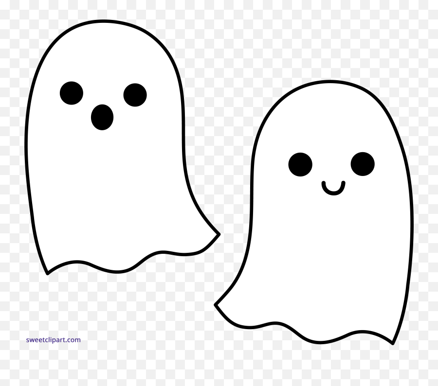 Halloween Ghosts Duo 2 Clipart - Sweet Clip Art Ghost Transparent Cute Halloween Emoji,Halloween Emoticons