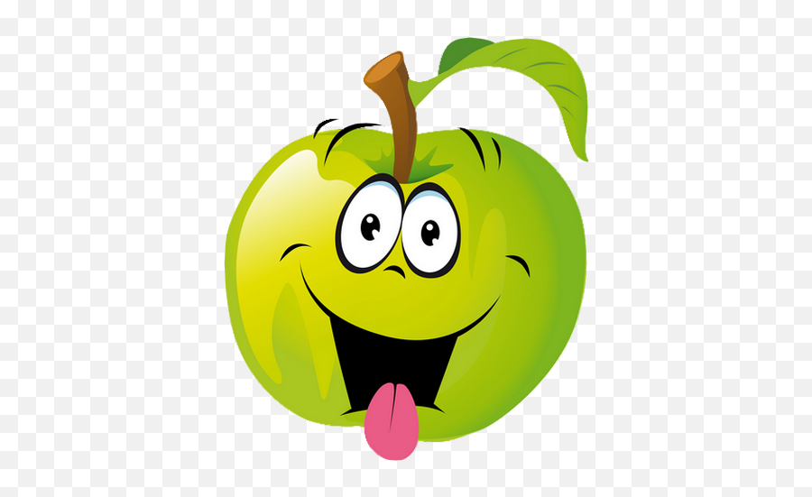 Sfcp45 Smiley Fruit Clipart Png Big Pictures Hd 4570book - Cartoon Green Apple Clipart Emoji,Eggplant Emoji Vector