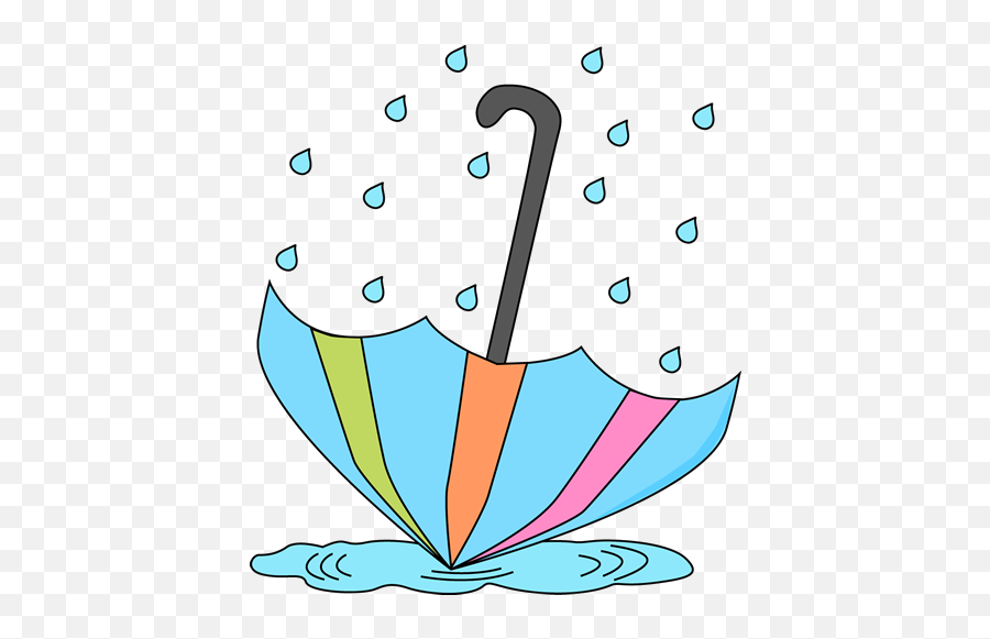 Umbrella With Rain Clipart - Rain And Umbrella Clip Art Emoji,Raining Emoji