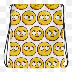 Eye Roll Emoji Drawstring Bag - Happy