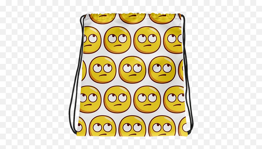 Eye Roll Emoji Drawstring Bag - Happy,Eye Roll Emoji