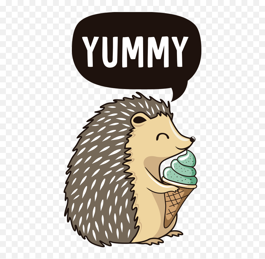 Yummy Porcupine Wall Decal - Domesticated Hedgehog Emoji,Ice Cream Emoji Pillow