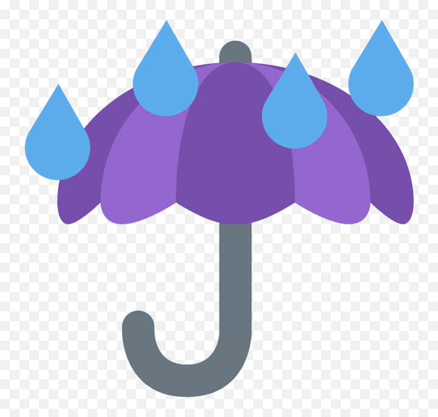 Umbrella With Rain Drops Emoji Clipart - Rain Umbrella Emoji,Puddle Emoji