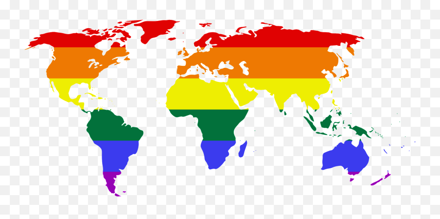 Lgbt Flag Map Of The World - Lgbtq In The World Emoji,South Africa Flag Emoji