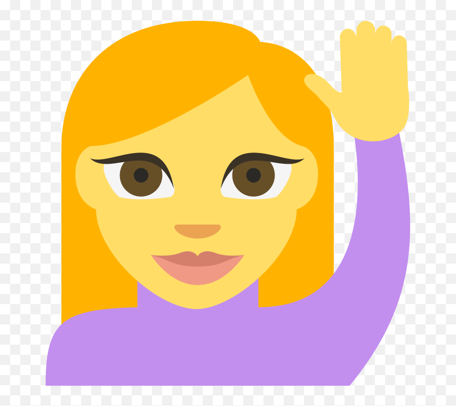 Emojione 1f64b - Emoticon De Mujer Levantando La Mano Emoji,Celebration Emoji