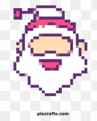 Father Christmas - Printable Pixel Art Transparent Pixelated Heart Png Emoji,Santa Emoticon