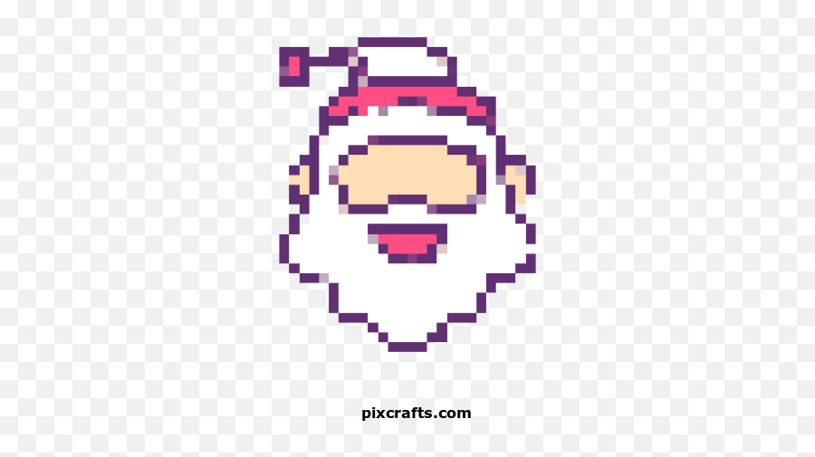 Father Christmas - Printable Pixel Art Transparent Pixelated Heart Png Emoji,Santa Emoticon
