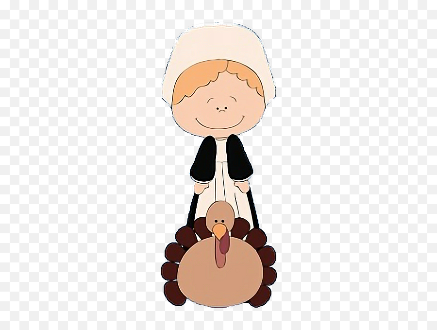 Thanksgiving Pilgrim Girl Turkey Freetoedit - Cartoon Emoji,Pilgrim Emoji