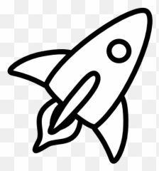 Science Tool Clipart - Rocket Ship Art Black And White Emoji