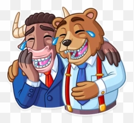 Bull And Bear Stickers For Whatsapp - Bull And Bear Animation Emoji,Emoji Sexo