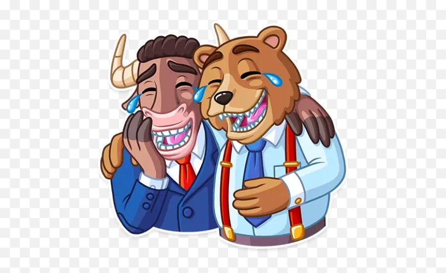 Bull And Bear Stickers For Whatsapp - Bull And Bear Animation Emoji,Emoji Sexo