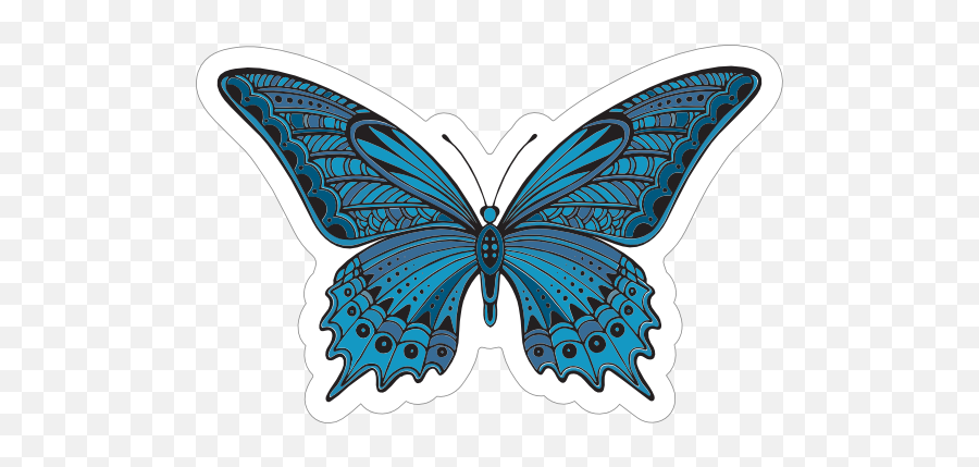 Cool And Cute Blue Butterfly Sticker - Butterfly Emoji,Blue Butterfly Emoji