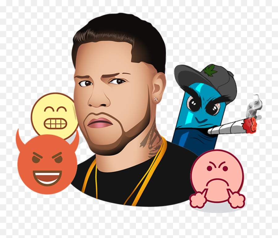 Almighty Emojis Cantantes Reggaeton Celebridades - Almighty Caricatura,Hip Hop Emojis