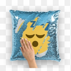 Sleeping Emoji Sequin Cushion Case - Pillow With Face