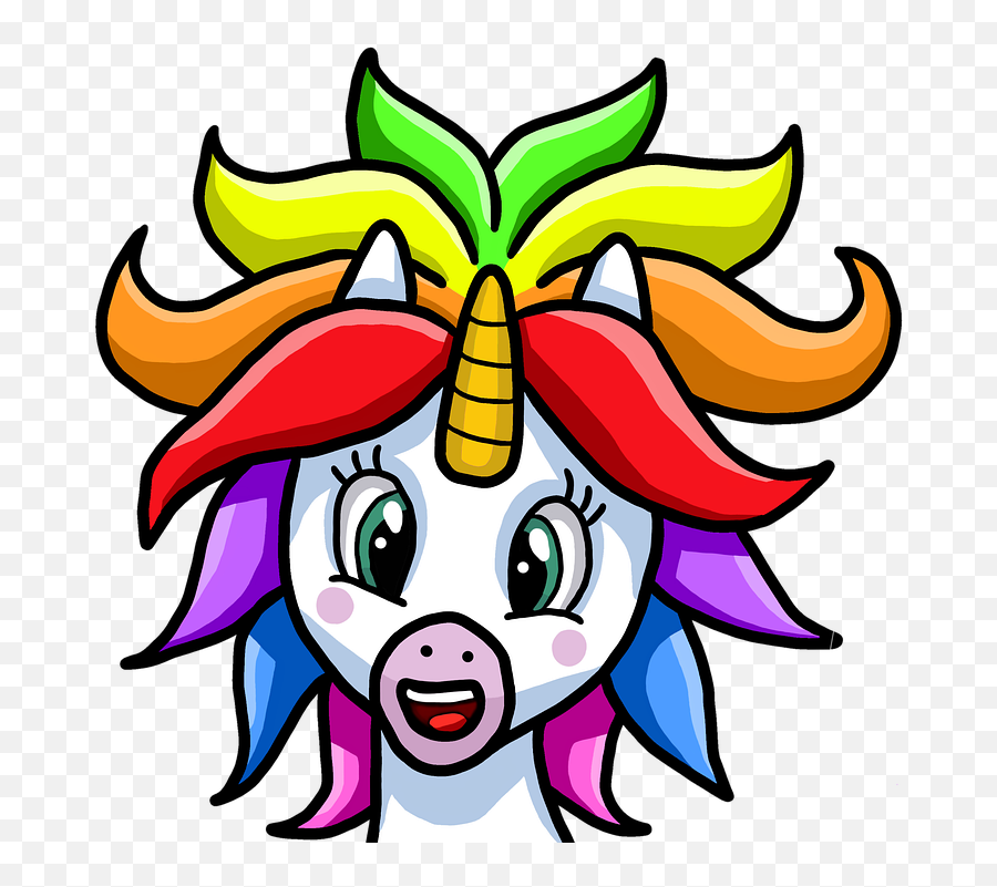 Unicorn Rainbow Hairstyle - Crazy Hair Day Clipart Emoji,Colours That Represent Emotions