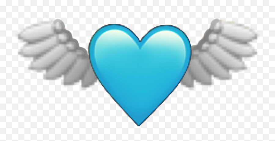 Heart Emoji Wings Blue Freetoedit - Baby Angel Emoji Png,Wing Emoji