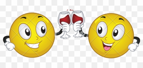 Smiley Couple Wine Toast - Emoticono Brindis Emoji