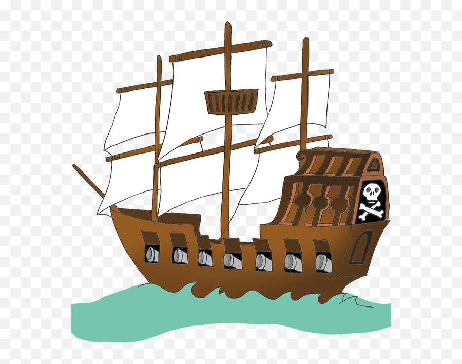 Pirate Ship Pirate Clip Art - Cartoon Pirate Ship Clipart Emoji,Ship ...