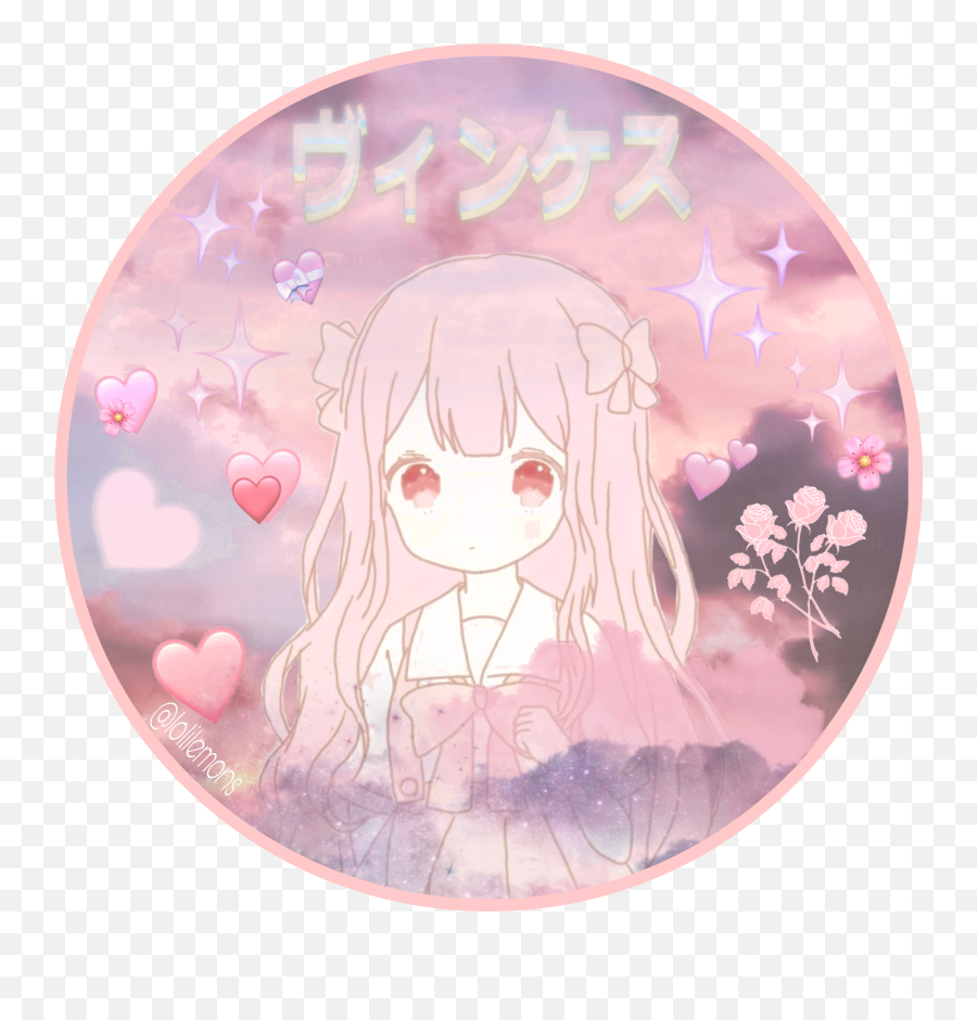 Anime Manga Pinkmanga Pink Heart Flower - Kawaii Pfp Pink Anime Emoji,Japanese Emoji Bowing