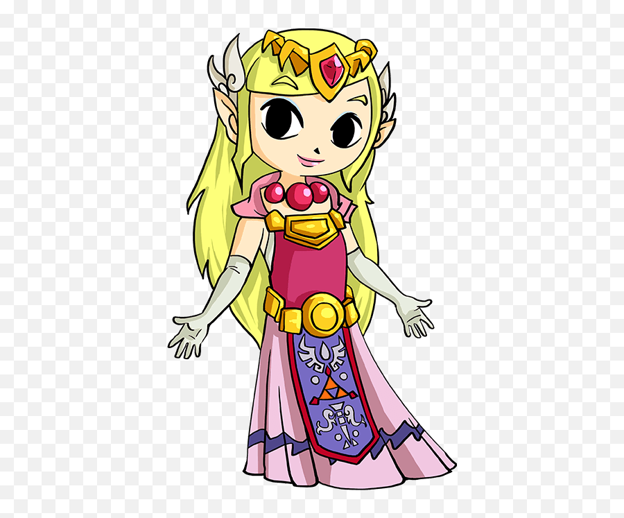 How To Draw Princess Zelda - Draw Zelda Step By Step Emoji,Zelda Emoji