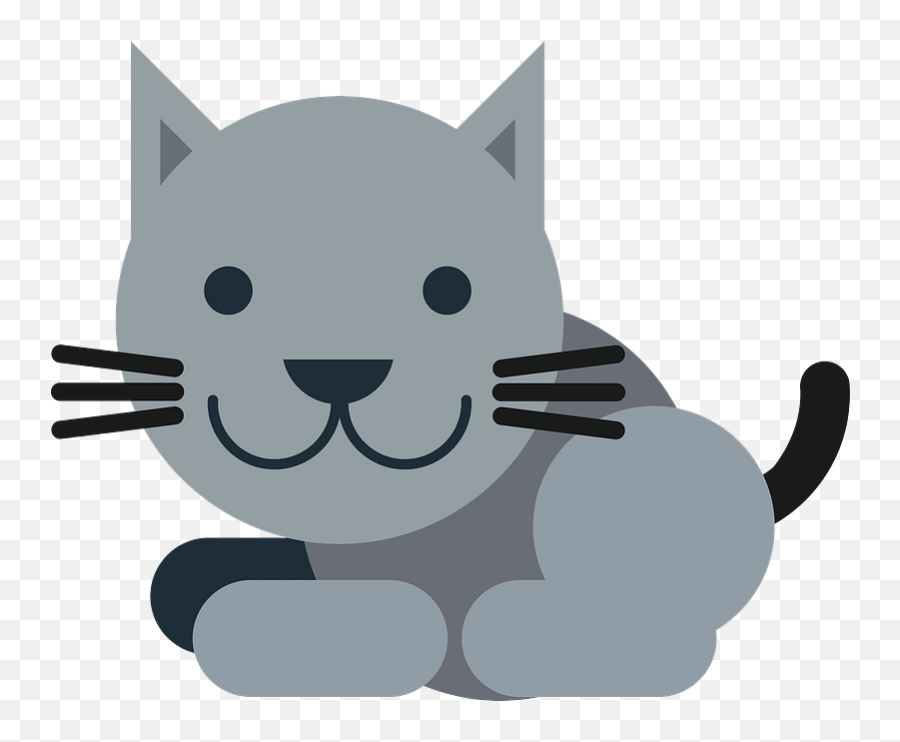 Cartoon Grey Cat Clipart - Transparent Grey Cat Cartoon Emoji,Gray Cat Emoji