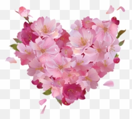 Pink Cherry Blossom Heart - Flower Png Emoji