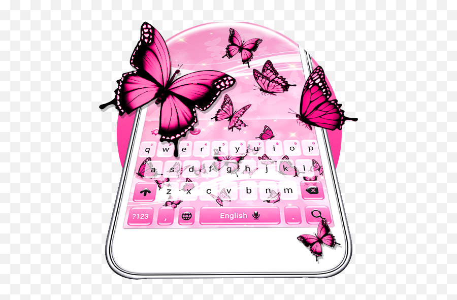 About Pink Monarch Butterflies Keyboard Google Play - Mobile Phone Emoji,Pink Bow Emoji