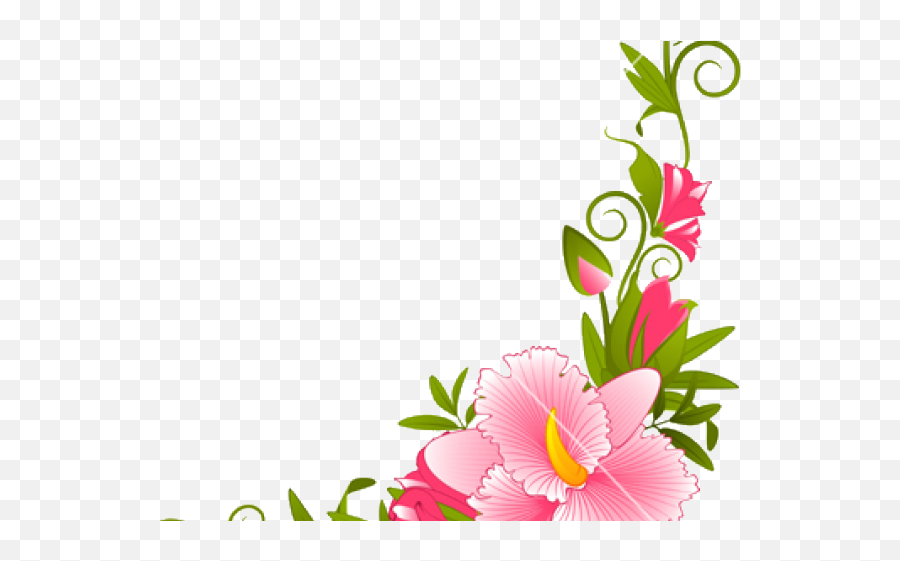 Flowers Vectors Clipart Music - Flower Page Corner Design Emoji,Flower Emoji Vector