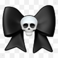 Emoji Accessories Accessory Goth Black Ribbon Skull Whi - Smile,Goth Emoji