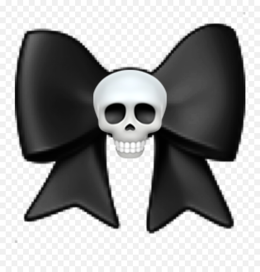 Emoji Accessories Accessory Goth Black Ribbon Skull Whi - Smile,Goth Emoji