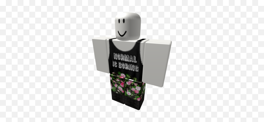 Cute Girl Outfit W Black Top And Floral Pants - Roblox Gorillaz Roblox Emoji,Flower Girl Emoji